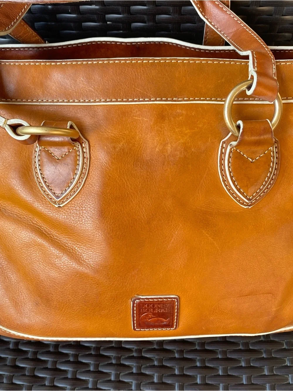 Vintage Dooney&Bourke Florentino Edge Shopper in English Tan